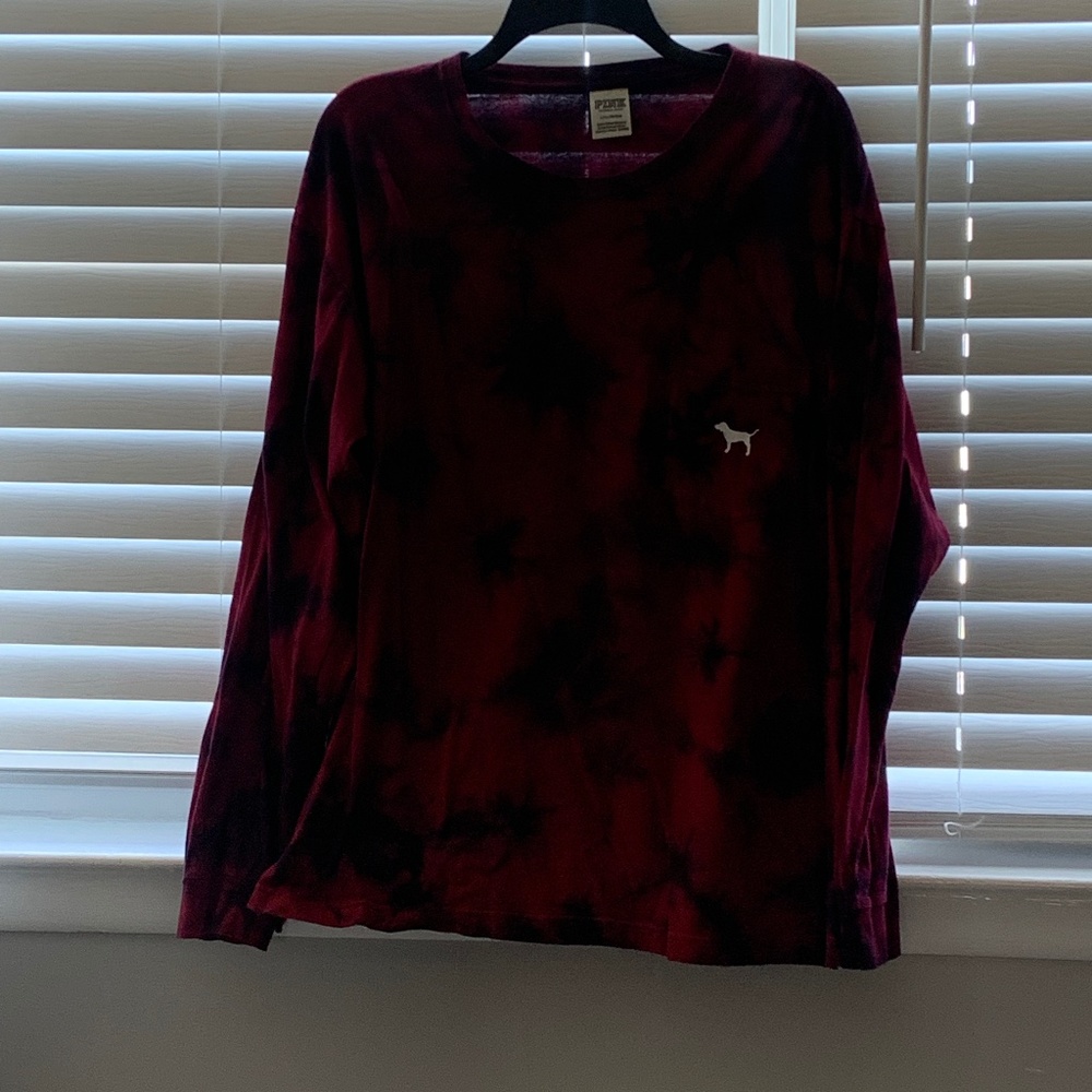 Burgundy Tie-Dye long sleeve shirt